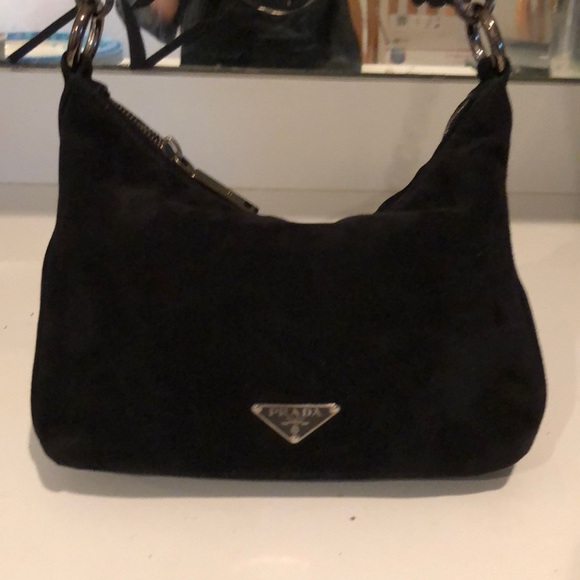 prada suede shoulder bag
